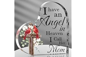Karenhi Red Cardinal Christmas Gifts Sympathy Bereavement Mom in Heaven Memorial for Loss of Mom In Memory Christmas in Heaven Remembrance