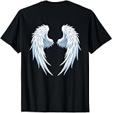 White Angel Wings Graphic On The Back T-Shirt