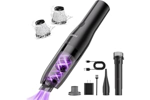 FEROOD Mini Vacuum Cleaner, Handheld Car Vacuum Portable Cordless, 0.86 Lb Ultra-Lightweight Vacuum for Car, Rechargeable Cleaner with Low Noise Blower, Washable HEPA Filter, Seen on TV - USB Charging