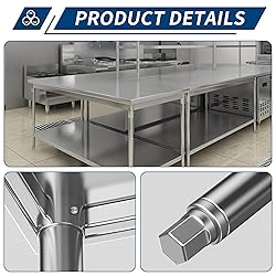 QFBXG Stainless Steel Table for Prep & Work 24 x 12
