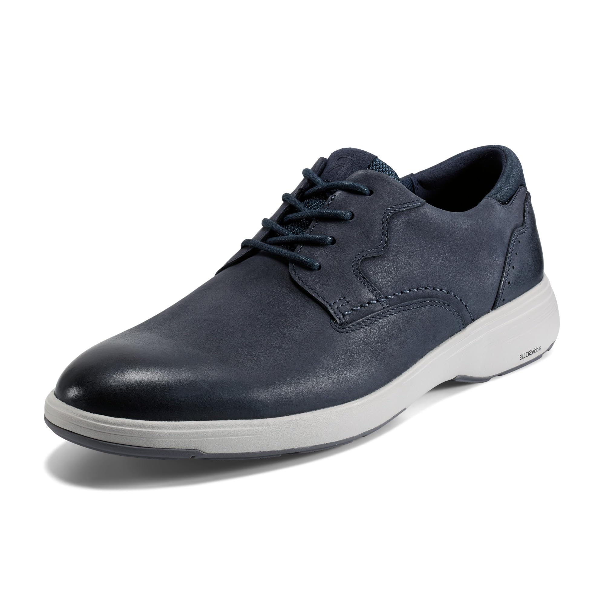 Rockport Men’s Noah Plain Toe Oxford, Dark Blue Leather, 8