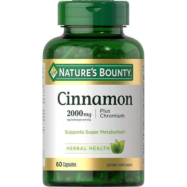 NATURE’S BOUNTY CINNAMON 2000MG PLUS CHROMIUM, SUGAR METABOLISM...