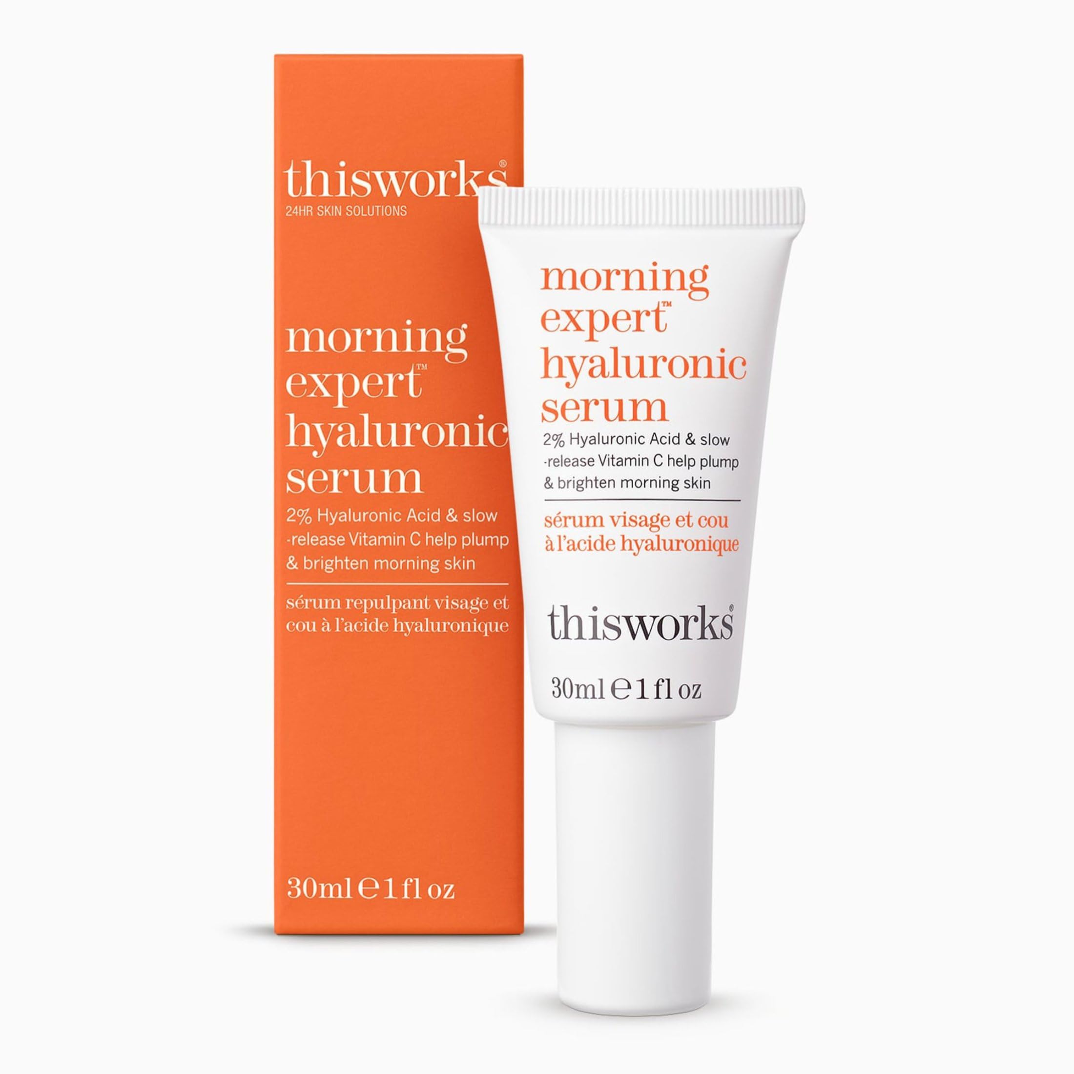 This Works Morning Expert Hyaluronic Serum, 30 ml - Youth-Boosting Hyaluronic Acid Serum with Vitamin C and Persian Silk Tree Extract - Hydrating Serum with 2 Percent Hyaluronic Acid to Brighten Skin