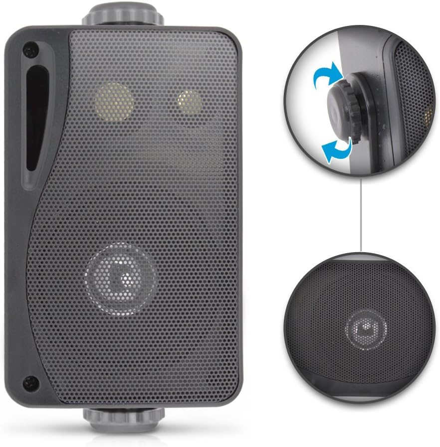 3-way Mini Box Speaker System - 3.5 Inch 200 Watt Weatherproof Marine Grade Mount Speakers - in a Heavy Duty ABS Enclosure Grill - Home, Boat, Poolside, Patio Indoor Outdoor Use - Pyle PLMR24B (Black): Home Audio & Theater