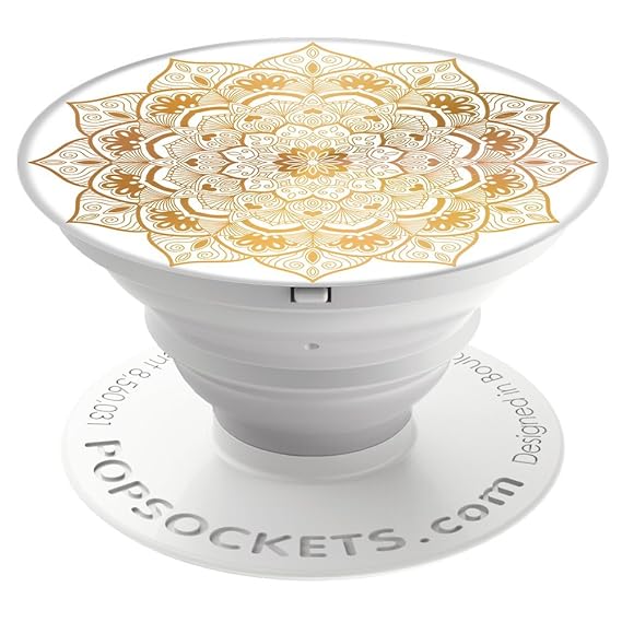 PopSockets - Ausziehbarer (Nicht Austauschbarer) Sockel und Griff für Smartphone und Tablet - Golden Silence