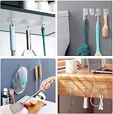 Pubiao Self Adhesive Hooks Heavy Duty Invisible 12 Pack for Kitchen Bath Hall view 6
