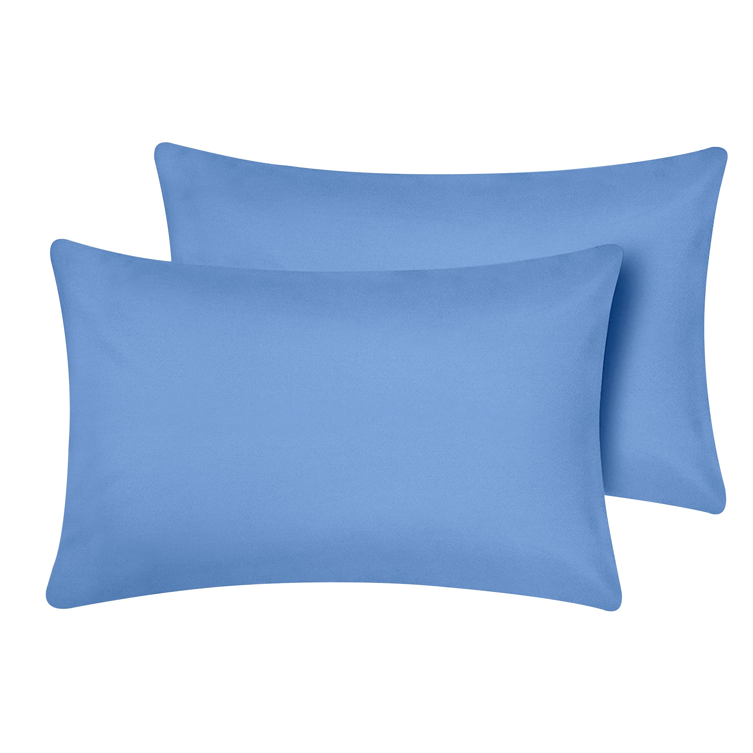 Oxford Homeware Pillow Cases 2 Pack Brushed Microfiber – Standard Sky Blue Pillowcases Fade Resistant Pillow Cover Envelope Closure Pillow Covers (50 x 75 cm)