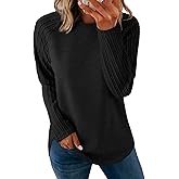 SAMPEEL Sweatshirt for Women Long Sleeve Shirts Crewneck Sweaters Fall Fashion Outfits 2025 Trendy Tunic Tops Plus Size