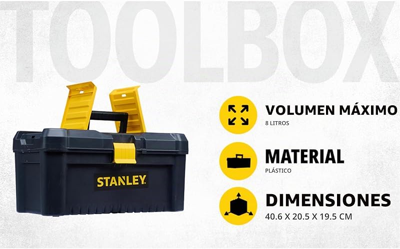 Stanley stst1-75517 - caixa de ferramentas de plástico com fecho de plástico, 20 x 19,5 x 41 cm