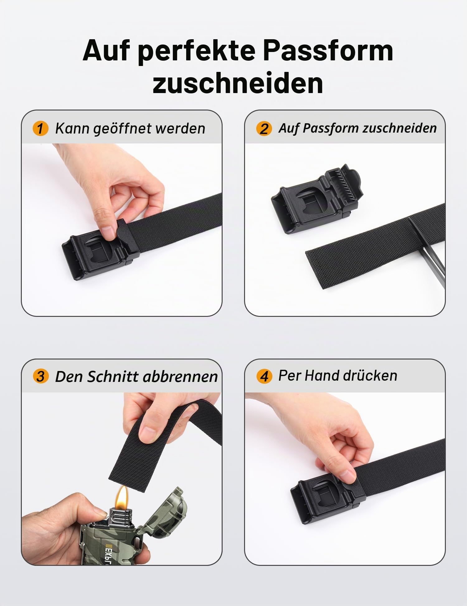 JUKMO Herren Stretch Taktischer Gürtel 3,8cm Nylon mit Flip-Schnalle 8