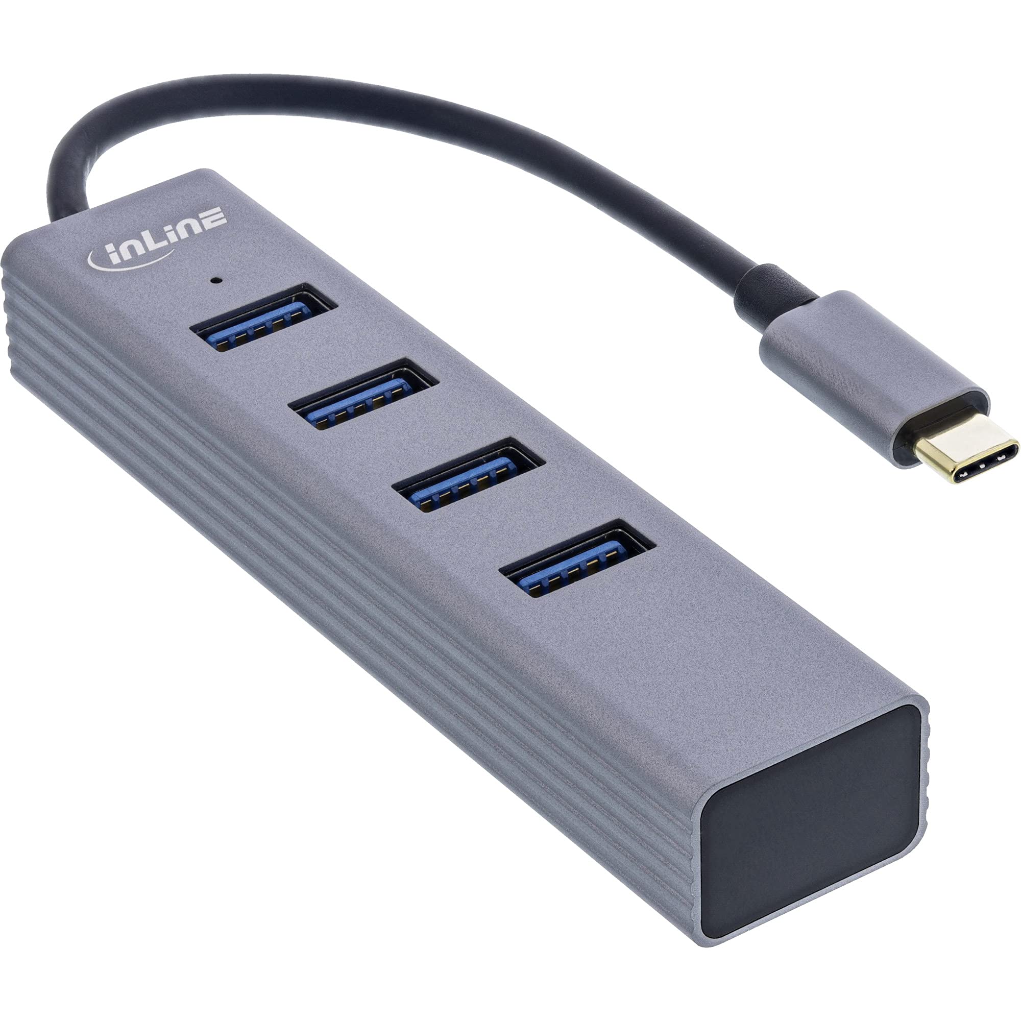 InLine® USB 3.2 USB Type C Multi Hub (4x USB-A 5Gb/s), OTG, Metal Housing