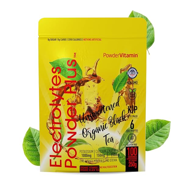 POWDERVITAMIN ELECTROLYTES POWDER PLUS (100 SERVINGS) UNSWEETENED BLACK...