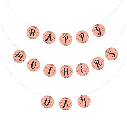 Mother S Day Decorations Peach Color With Floral Design Banners