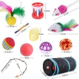 Wefine 22 Pcs Cat Toys Indoor Kitten Interactive Tunnel Feather Wand Ball Set view 5