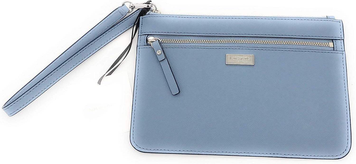 blue wristlet bag