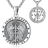 Eusense Saint Necklace Sterling Silver 925 Protection Jewelry for Men Women Patron St Medals Amulet Pendant