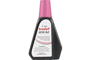Trodat 52729 Ideal Premium Replacement Ink for Use with Most Self Inking and Rubber Stamp Pads, 1oz., Hot Pink
