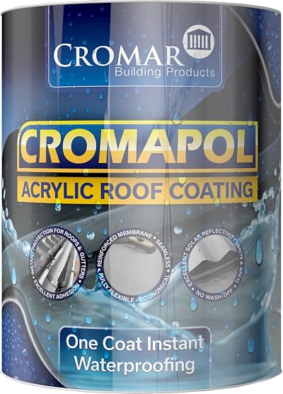 Ashbrook Roofing Cromar Cromapol Fibre Reinforced Acrylic Roof Sealant 5Kg Grey