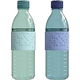 Copco Hydra 16.9oz Water Bottle, Set of 2 - Non-Slip Sleeve & BPA-Free Tritan Plastic - Dishwasher Safe, Reusable To Go Bottle - Leak-Proof, Spill-Proof, Portable Water Bottle (Light Blue & Purple)