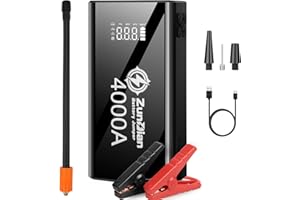 Jump Starter, 4000A Battery Jumper Charger 150PSI Air Compressor, Portable Jump Starter, 12V Lithium Jump Box Battery Power P