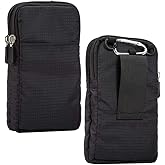 Small Crossbody Bag Cell Phone Purse Wallet, Cell Phone Holder for Waist Clip, 6.0 Sport Travel Messenger Bag Crossbody Purse with Shoulder Strap Zipper Belt Clip Holder with Locking Carabiner Hook