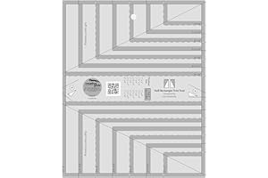 Creative Grids Half Rectangle Trim Tool Quilt Ruler – CGRDH6 – Made in USA, 8-1/2in x 10-1/2in, Non-Slip Grip Acrylic Quilting, Sewing, Crafting, Patchwork Ruler & Template
