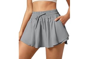 IUGA Flowy Athletic Shorts for Women Tennis Skirt Skorts for Women with Pockets High Waisted Workout Quick Dry Running Shorts