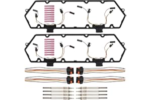 GESEXI Valve Cover Gaskets Harnesses+Glow Plug Compatible with 7.3L 94-97 Ford Powerstroke Diesel