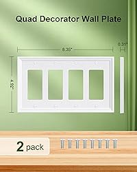 TREEWELL 2-Pack Quad Decorator Outlet Cover
