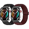 Relting 2 Pack Elastic Nylon Band Compatible with Huawei Watch Fit 3, Adjustable Breathable Solo Loop Sport Band for Huawei Watch Fit 3 Woman Man