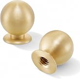 Q0GRISUN 5 Pack Mini Knobs for Jewelry Box, 1/2" Small Solid Brass Knobs | Solid Brass With Brushed Finish, For Jewelry Box, Small Cabinet, Dresser Drawer, 15mm Screws Included, Vintage Modern Style
