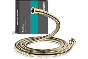 auleend Shower Hose 304 Stainless Steel Extra Long Shower Hose Replacement Handheld Shower Head Hose Extension(Brushed Gold, 