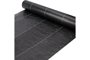 GRASSCLUB 4ft x 100ft Weed Barrier Landscape Fabric Heavy Duty Premium Weed Control Fabric Durable & Eco-Friendly Weed Block Gardening Mat Landscaping Fabric (3.2oz)