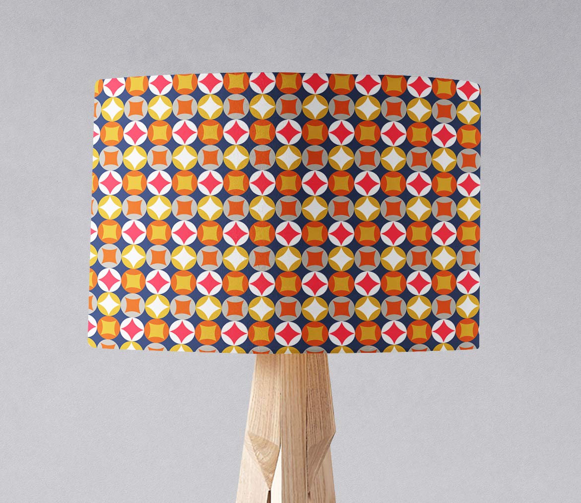Retro Orange and Red Geometric Lampshade Ceiling light shade or Table lamp shade Amazon.co.uk
