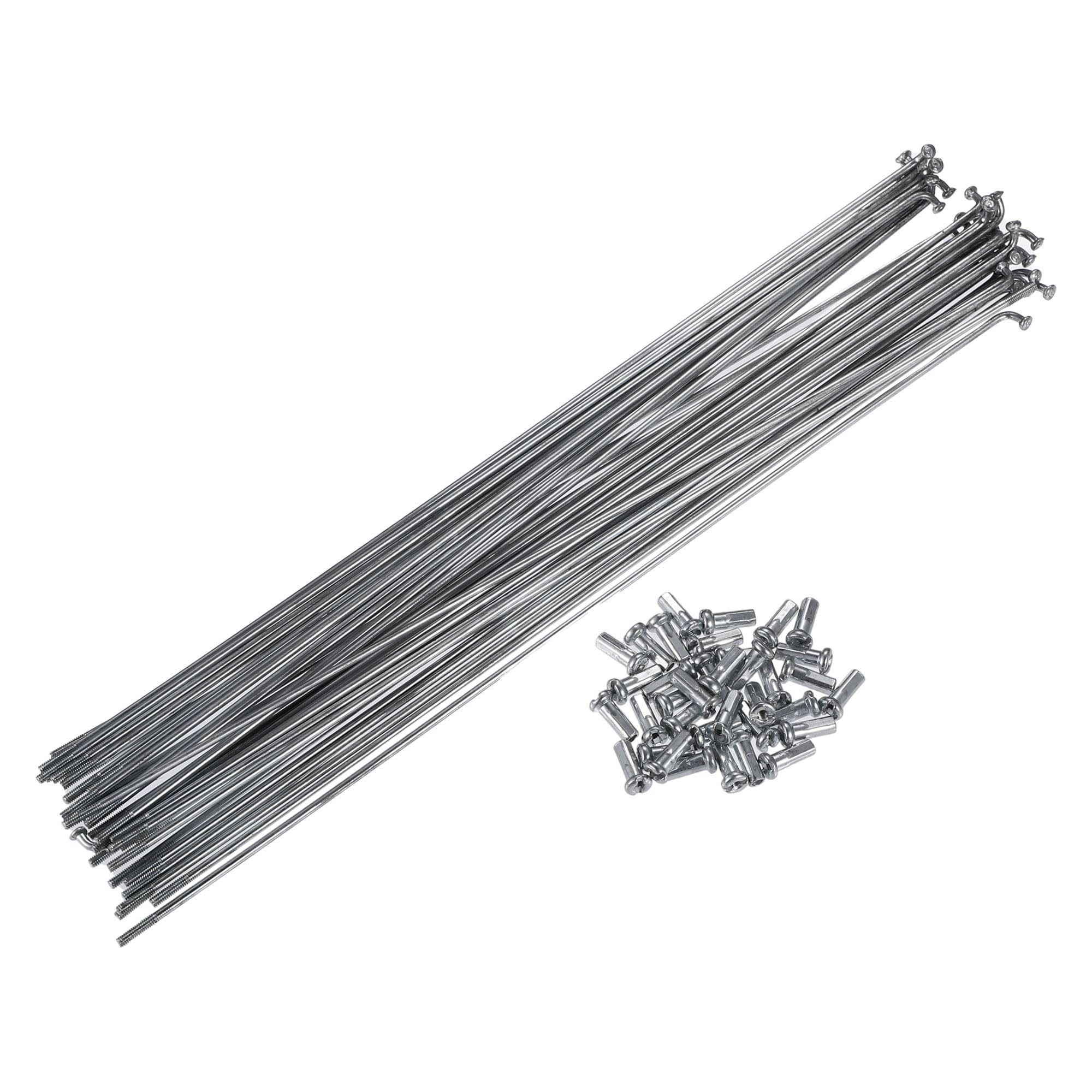 X AUTOHAUX 36pcs 14G J Bend Bike Steel Spokes 9.72" Cycle Spokes with Nipples