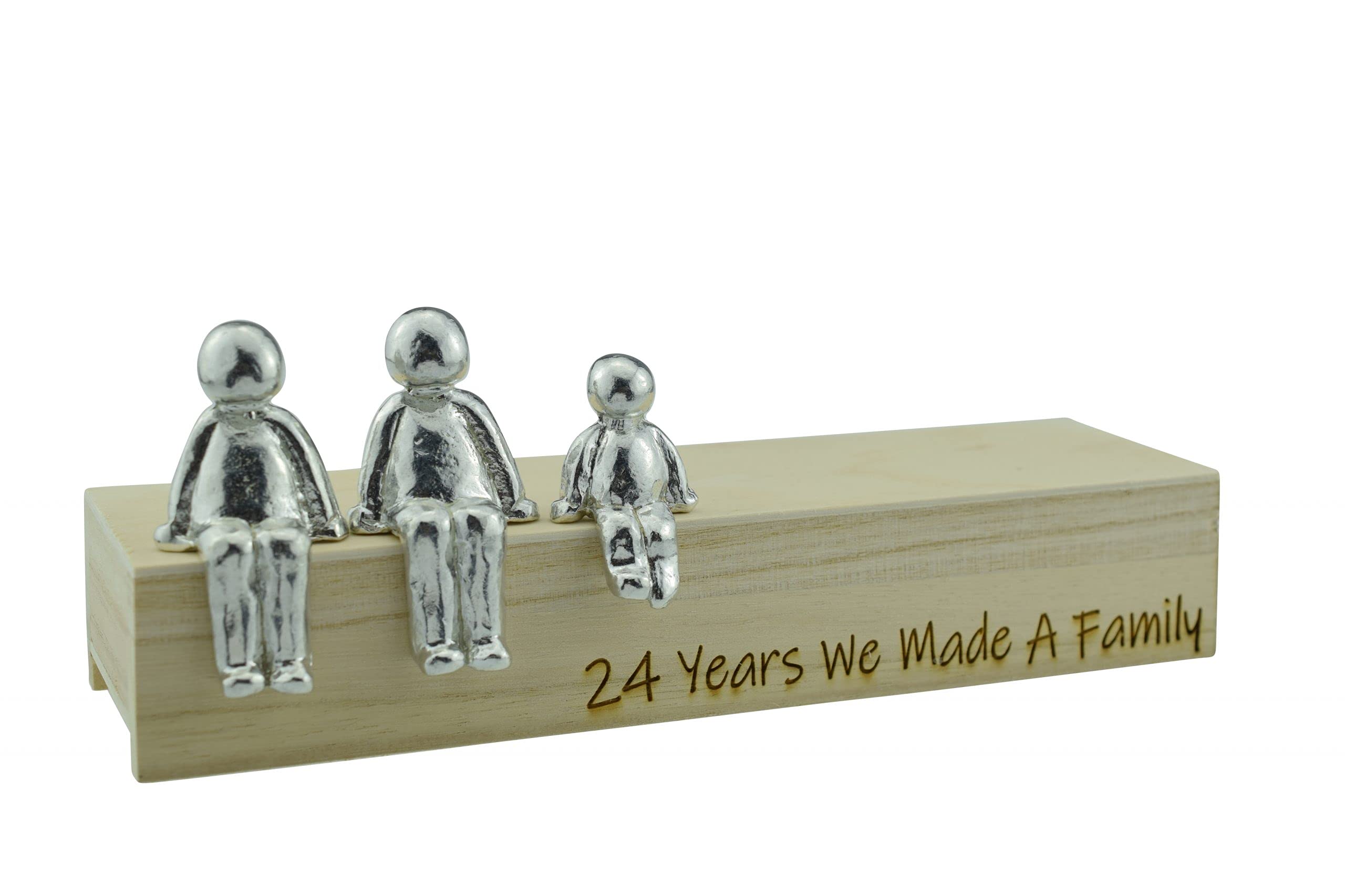 24th Anniversary Idea - 24 Years We Made A Family Metal Ornament - Choose Your Family Combination Box & Woodgrain May Vary(1 Child)