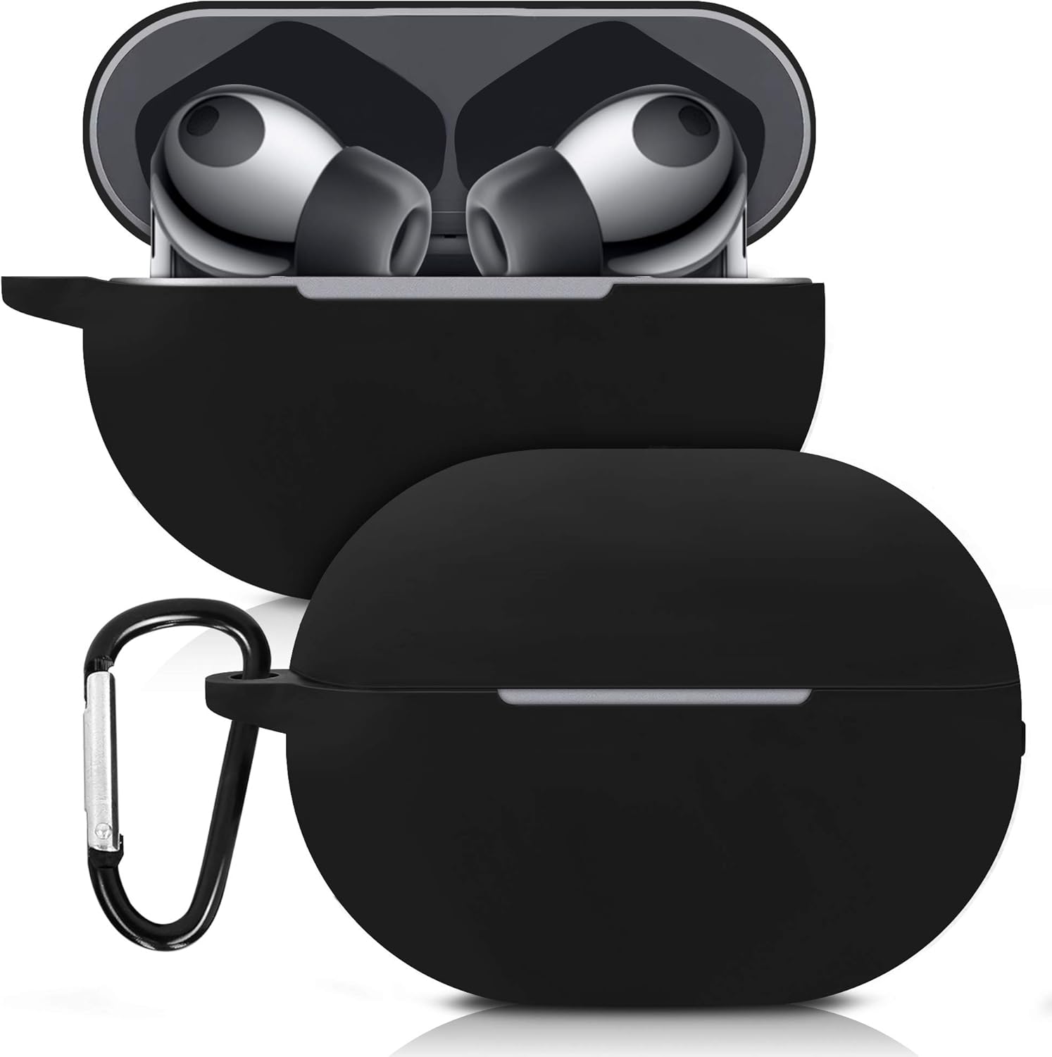 kwmobile Case Compatible with Huawei FreeBuds Pro Case - Silicone Cover Holder for Earbuds - Black