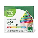 Amazon Fresh, Assorted Food Coloring, 1.2 Fl Oz