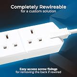 Masterplug Two Socket Double Extension Lead 4m Cable White 13A BS1363-2 view 2