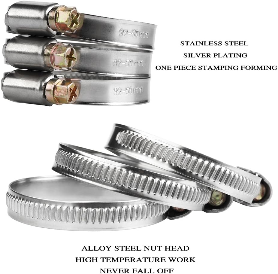 10Pcs 32mm-50mm DIN3017 Adjustable Stainless Steel Worm Drive Hose Clamp/NANDEYIBI Drive Pipes/Connection Fittings for Home Gas Pipe/Car/Tractor/Locomotive/Ship - Image 4