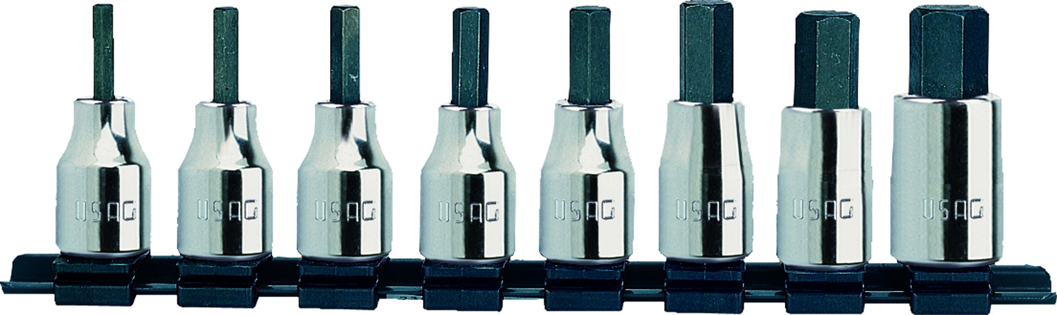 USAG U02341510 - 234 3/8 N/S8 - Set of 8 socket bits for hex socket screws