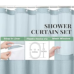Dynamene Extra Long Shower Curtain, 84 Inch Long