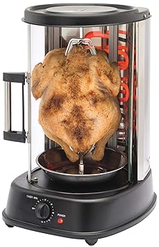 Team Kalorik elektrischer Rotisserie-Grill für Hähnchen, Fleisch und Fisch mit 21 l Fassungsvermögen, 1500 W, Schwarz, TKG DG