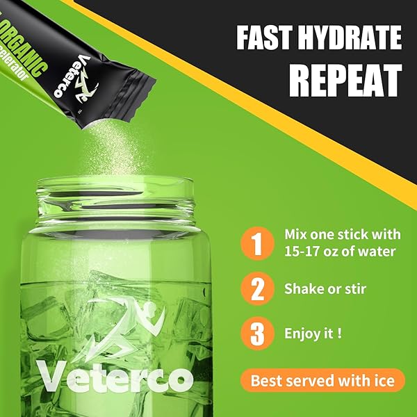 VETERCO HYDRATION ELECTROLYTE POWDER, ELECTROLYTE DRINK, HYDRATION SUPPLEMENT DRINK MIX, HYDRATION PACKETS WITH VITAMIN & MINERALS, KETO FRIENDLY, VEGAN, NON-GMO, NO SUGAR, LEMON FLAVOR (20 STICKS)