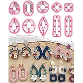 Keoker Organic Polymer Clay Cutters, 10 Shapes Extruded Polymer Clay Earring Cutters Boho