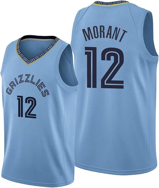 FANST 2020/21 Memphis Grizzlies JA Morant Jersey, Asciugatura Rapida E Breaspable Fitness