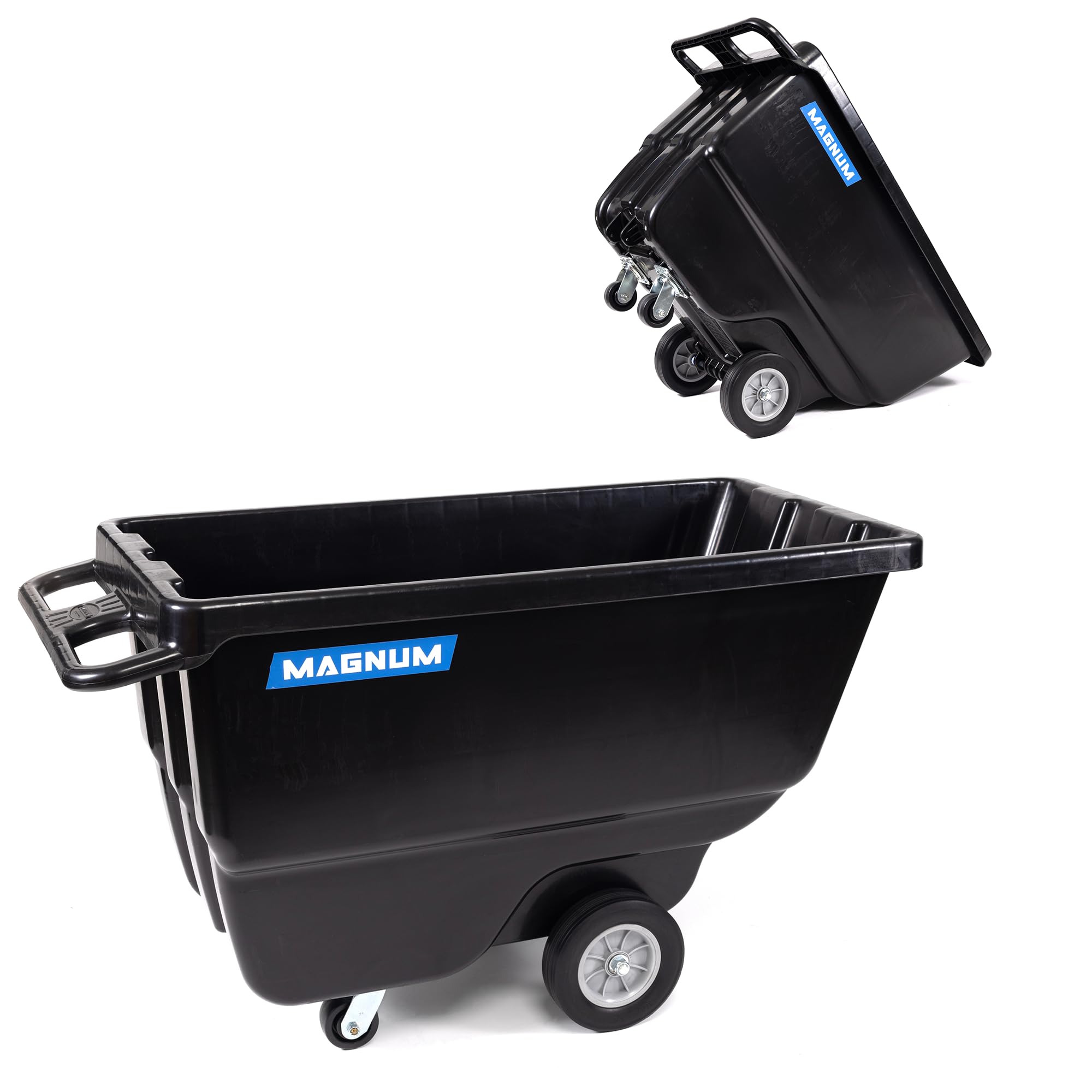 Photo 1 of *****wheels are missing****
MAGNUM TOOL Tilt Truck, 1 Cu. Yd. Covered Capacity Dump Cart with Heavy Duty 12” Wheels & 5” Casters for Jobsites, 800 lbs, Trash Cart with Wheels DUC100-12-02PK (2-Pack)