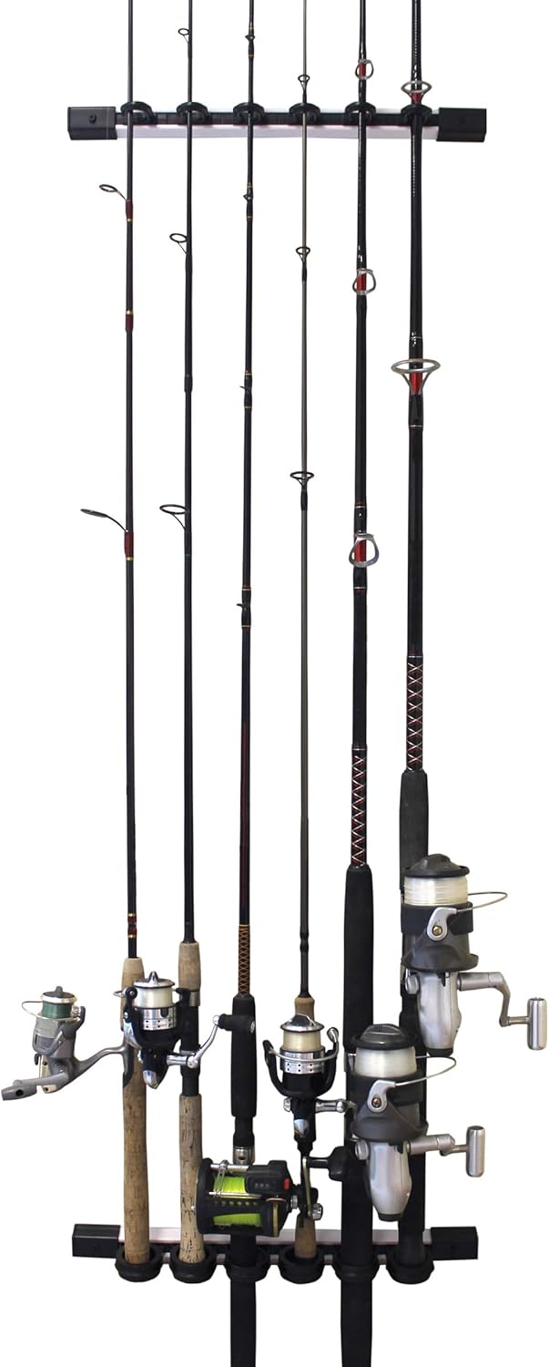 Rush Creek Creations All Weather 6 Fishing Rod Storage Wall, Ceiling, or Garage Rack : Sports & Outdoors