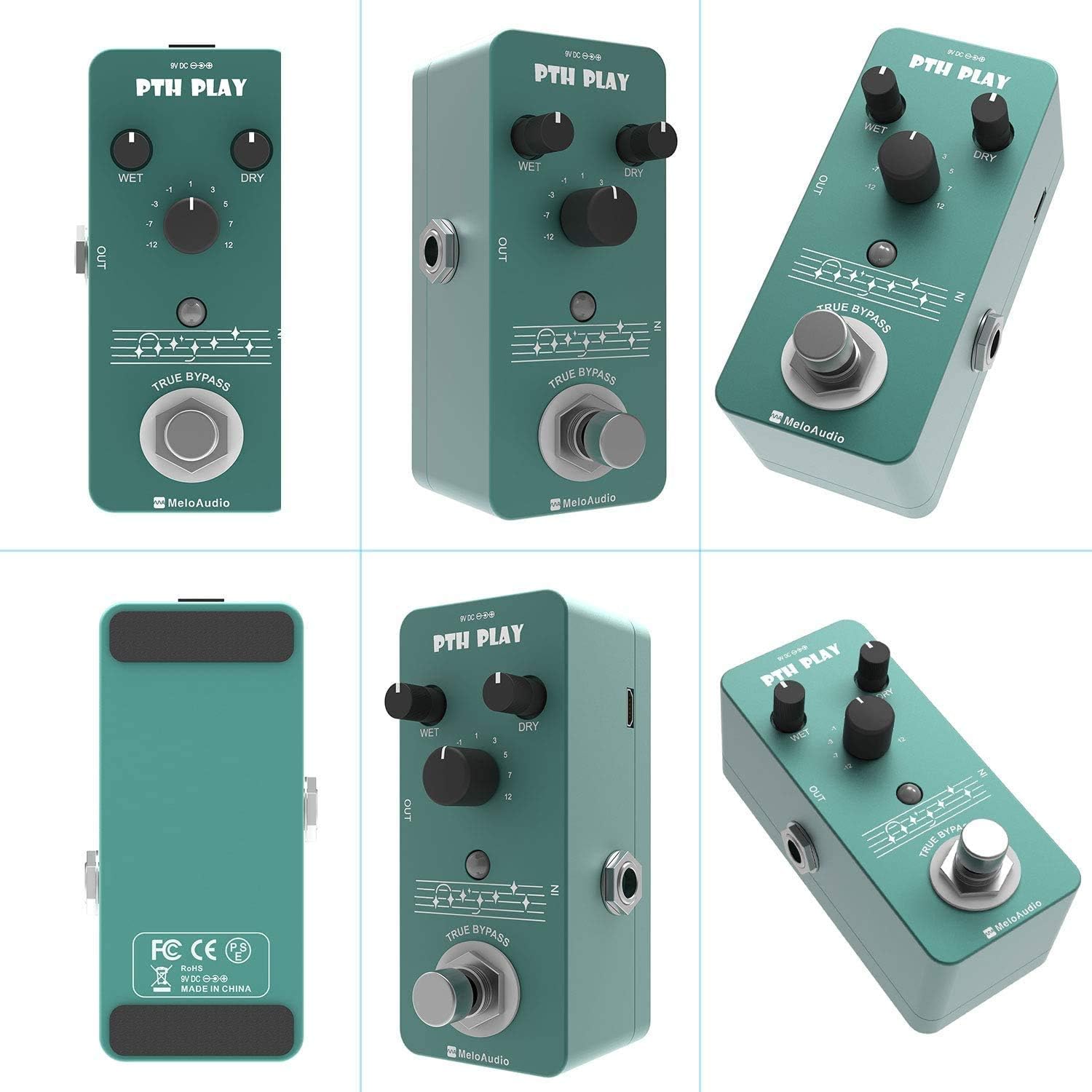 MeloAudio Tone Shifter Digital Pitch Pedal Guitar Effect Pedal with 9