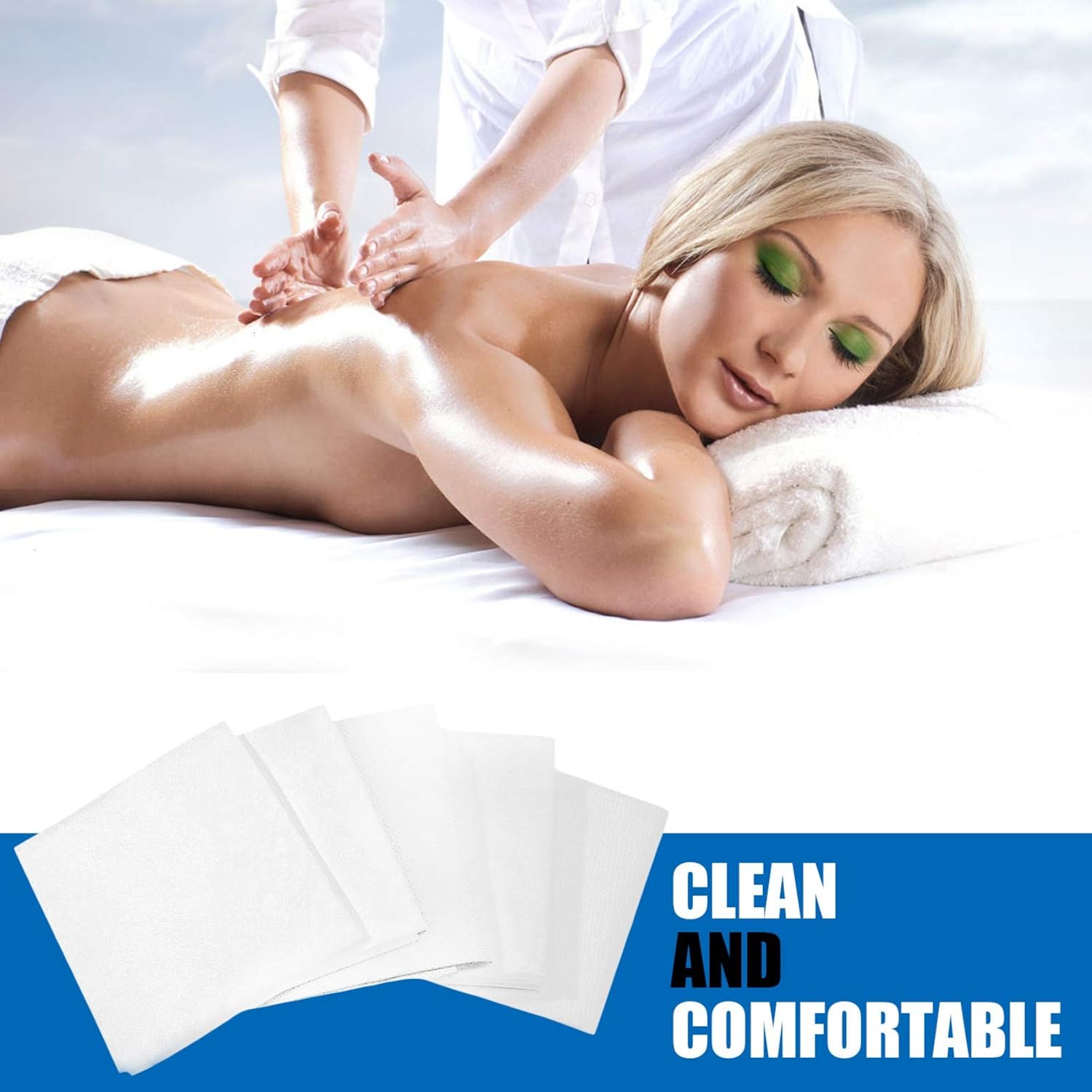 AQUEENLY 20PCS Spa Bed Sheets Disposable Massage Table Sheet Waterproof Bed Cover Non-woven Fabric, 31" x 67" : Beauty